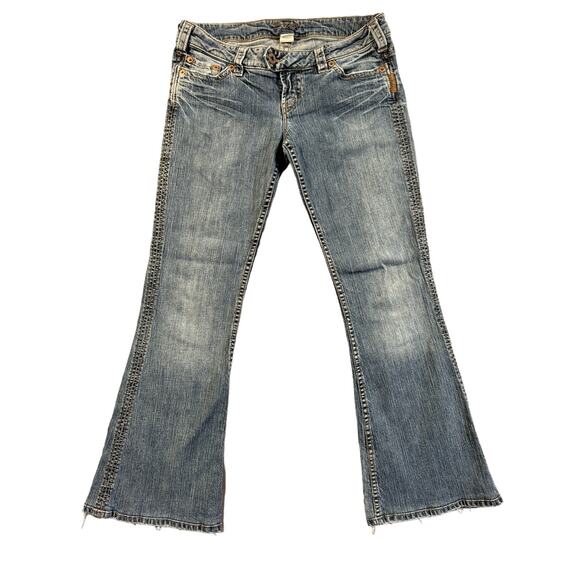 Silver Jeans Tuesday Boot Cut 22” Womens Sz 30 Low Rise Western Glove Works 32* - Picture 1 of 16